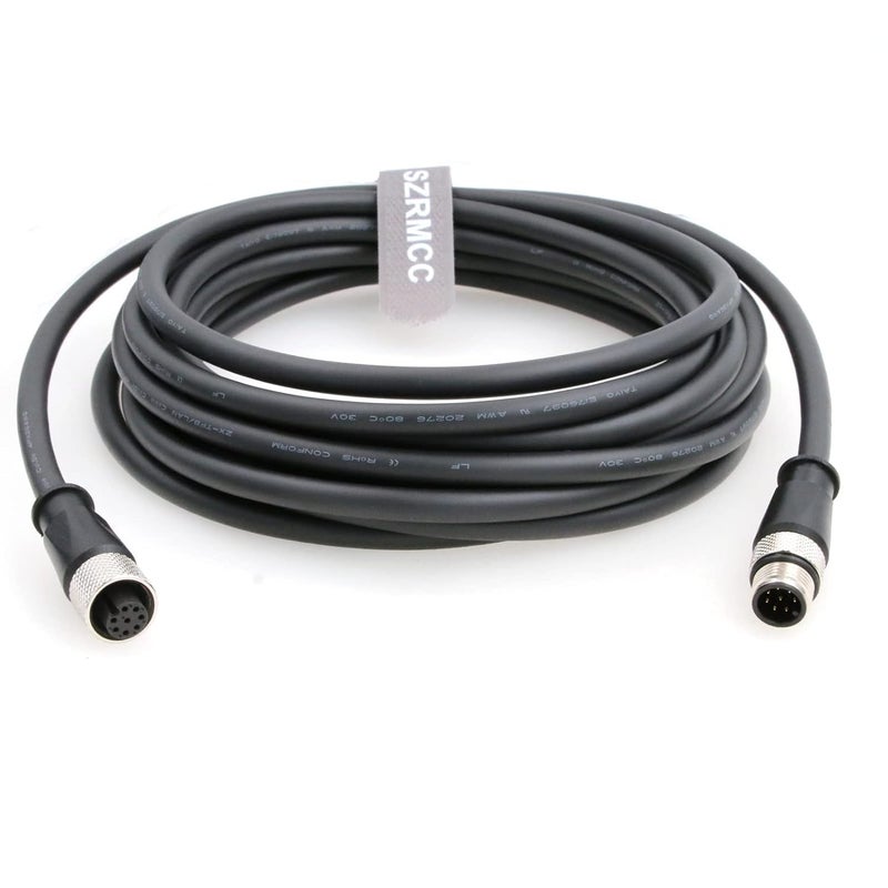 SZRMCC M12 A Code 8 Pin Male to Female Connector Sensor Cable High Flex Waterproof Actuator Cable for Cognex in-Sight Vision System Industrial Camera Automation Device Network (25m) - Image 5
